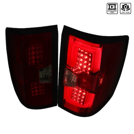 Spec-D Tuning 14-15 Chevrolet Silverado LED Tail Lights - Red/Smoke LT-SIV14RGLED-TM